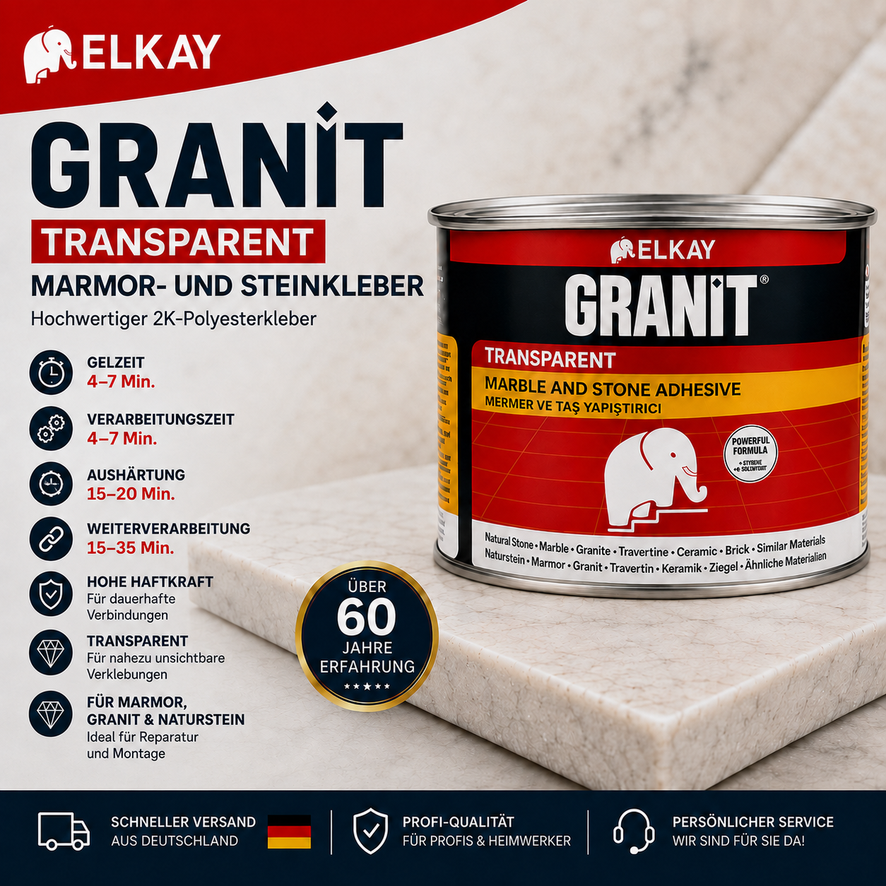 EB30 Transparent – Natursteinkleber 350 g